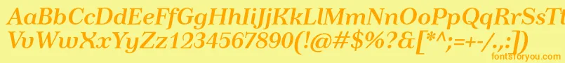 TusarBolditalic Font – Orange Fonts on Yellow Background