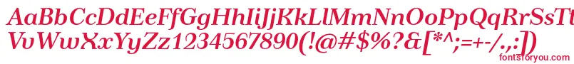 フォントTusarBolditalic – 白い背景に赤い文字