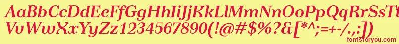 TusarBolditalic Font – Red Fonts on Yellow Background