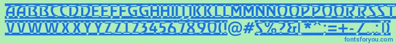 More about RewindertitulrwdRegular Font RewindertitulrwdRegular Font – Blue Fonts on Green Background