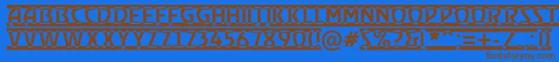 RewindertitulrwdRegular Font – Brown Fonts on Blue Background