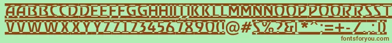 RewindertitulrwdRegular Font – Brown Fonts on Green Background