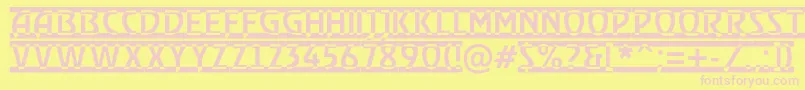 RewindertitulrwdRegular Font – Pink Fonts on Yellow Background