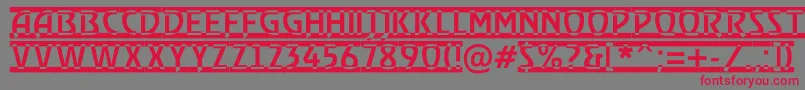 RewindertitulrwdRegular Font – Red Fonts on Gray Background