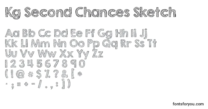 A fonte Kg Second Chances Sketch – alfabeto, números, caracteres especiais