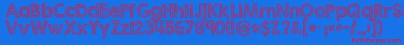 Kg Second Chances Sketch Font – Red Fonts on Blue Background