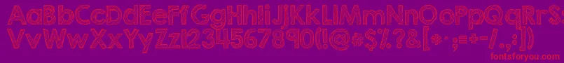 Kg Second Chances Sketch-Schriftart – Rote Schriften auf violettem Hintergrund