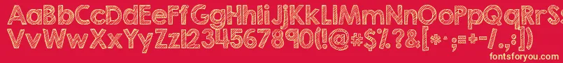 Kg Second Chances Sketch Font – Yellow Fonts on Red Background