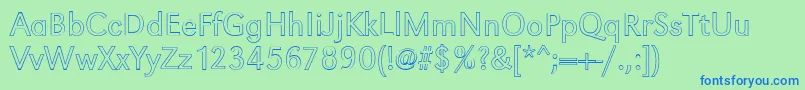 GroteskouLightRegular Font – Blue Fonts on Green Background