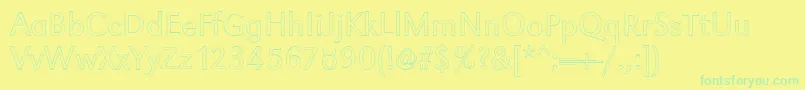 GroteskouLightRegular Font – Green Fonts on Yellow Background