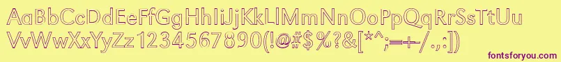 GroteskouLightRegular Font – Purple Fonts on Yellow Background