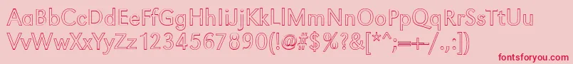 GroteskouLightRegular-Schriftart – Rote Schriften auf rosa Hintergrund