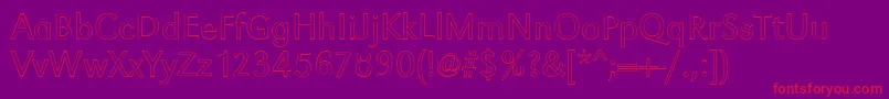 GroteskouLightRegular Font – Red Fonts on Purple Background