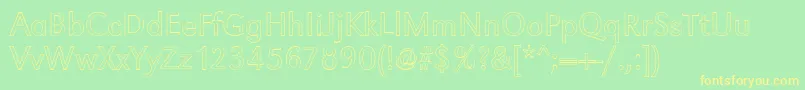GroteskouLightRegular Font – Yellow Fonts on Green Background