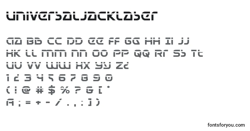 Universaljacklaser Font – alphabet, numbers, special characters