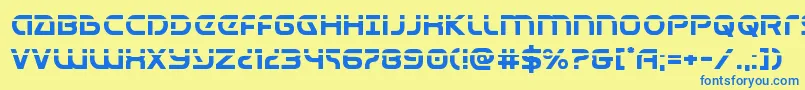 Universaljacklaser Font – Blue Fonts on Yellow Background