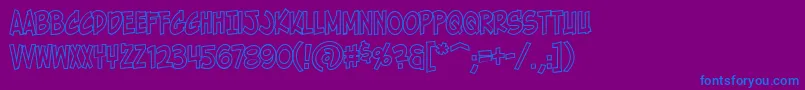 HolyMackerelOutline-fontti – siniset fontit violetilla taustalla
