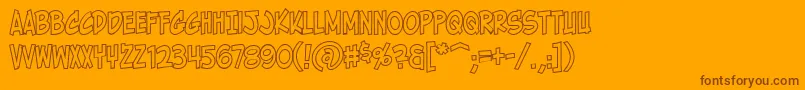 HolyMackerelOutline Font – Brown Fonts on Orange Background