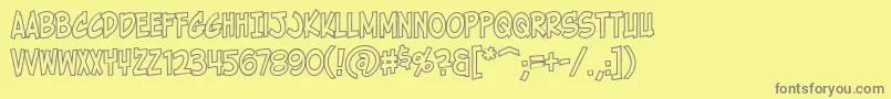 HolyMackerelOutline Font – Gray Fonts on Yellow Background