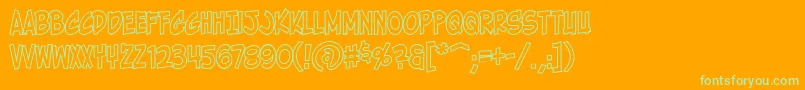 HolyMackerelOutline Font – Green Fonts on Orange Background