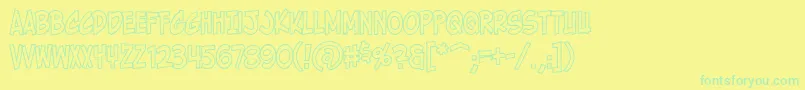 Police HolyMackerelOutline – polices vertes sur fond jaune