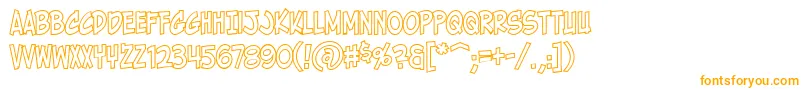 HolyMackerelOutline Font – Orange Fonts on White Background