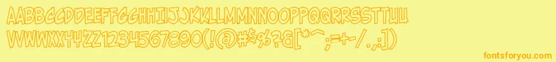 HolyMackerelOutline Font – Orange Fonts on Yellow Background