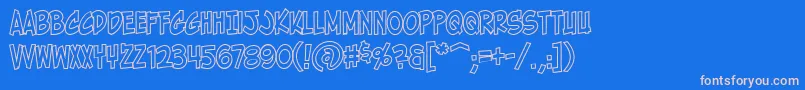 Шрифт HolyMackerelOutline – розовые шрифты на синем фоне