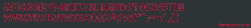 HolyMackerelOutline-Schriftart – Rote Schriften auf schwarzem Hintergrund