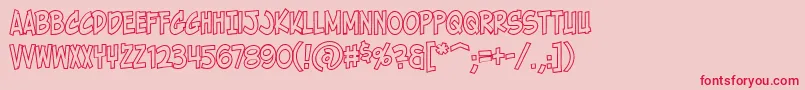 HolyMackerelOutline Font – Red Fonts on Pink Background