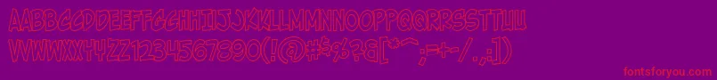 HolyMackerelOutline Font – Red Fonts on Purple Background