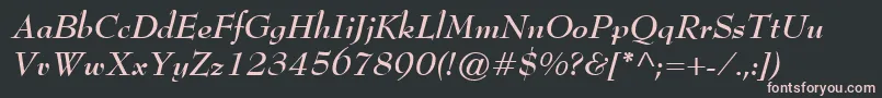 Шрифт BernhardModernBoldItalic – розовые шрифты на чёрном фоне