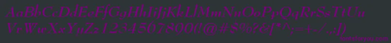 Шрифт BernhardModernBoldItalic – фиолетовые шрифты на чёрном фоне