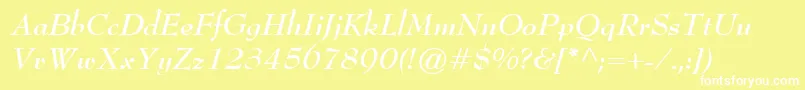 BernhardModernBoldItalic Font – White Fonts on Yellow Background