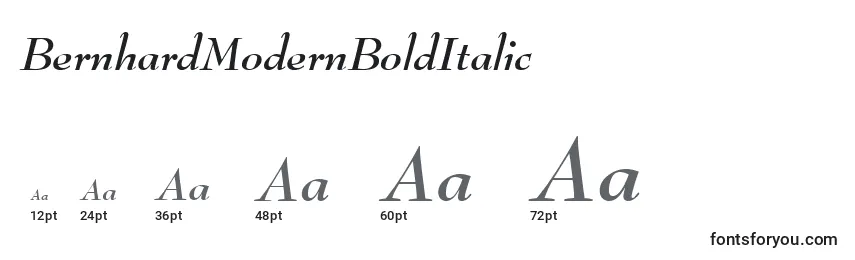 Размеры шрифта BernhardModernBoldItalic