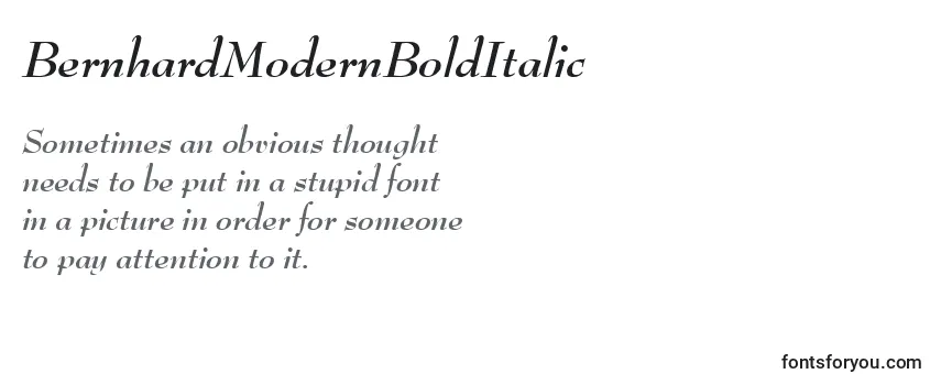 Review of the BernhardModernBoldItalic Font