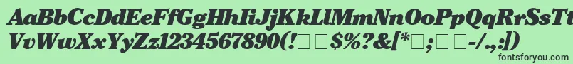 CheltenhamBlackitalic Font – Black Fonts on Green Background
