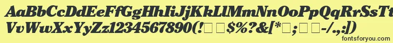 Czcionka CheltenhamBlackitalic – czarne czcionki na żółtym tle