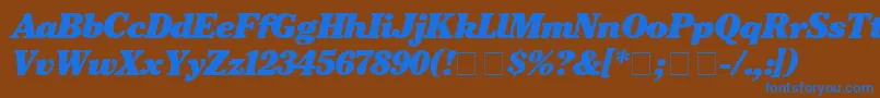 CheltenhamBlackitalic Font – Blue Fonts on Brown Background
