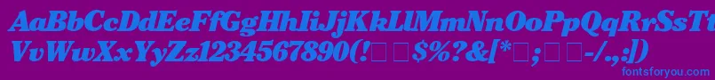 CheltenhamBlackitalic Font – Blue Fonts on Purple Background