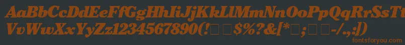 CheltenhamBlackitalic Font – Brown Fonts on Black Background