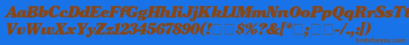 CheltenhamBlackitalic Font – Brown Fonts on Blue Background