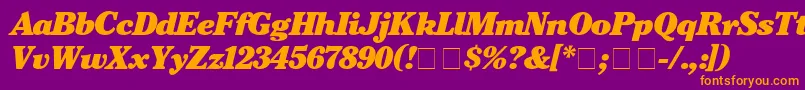 CheltenhamBlackitalic Font – Orange Fonts on Purple Background
