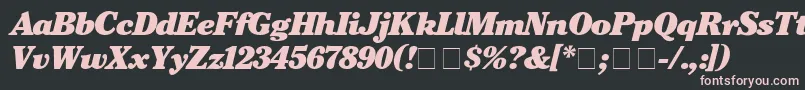 Fonte CheltenhamBlackitalic – fontes rosa em um fundo preto