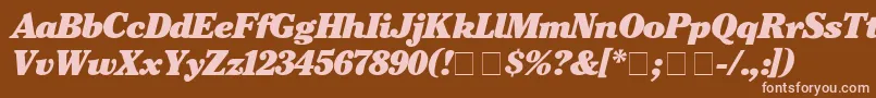 CheltenhamBlackitalic Font – Pink Fonts on Brown Background