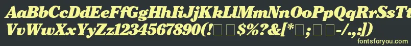CheltenhamBlackitalic Font – Yellow Fonts on Black Background