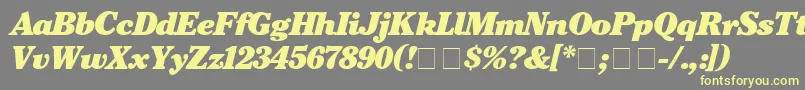 CheltenhamBlackitalic Font – Yellow Fonts on Gray Background