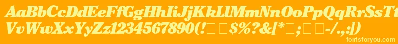 CheltenhamBlackitalic Font – Yellow Fonts on Orange Background