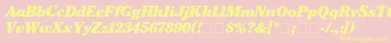 CheltenhamBlackitalic Font – Yellow Fonts on Pink Background