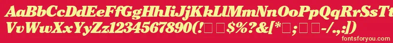 CheltenhamBlackitalic Font – Yellow Fonts on Red Background